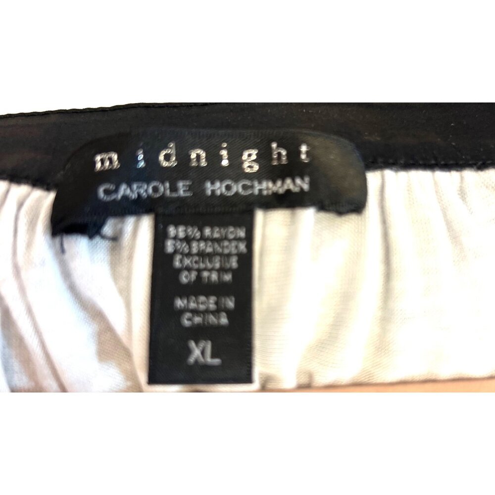Midnight By Carole Hochman XL White & Black Sleeveless Nightgown With Lace Detai - Picture 3 of 5